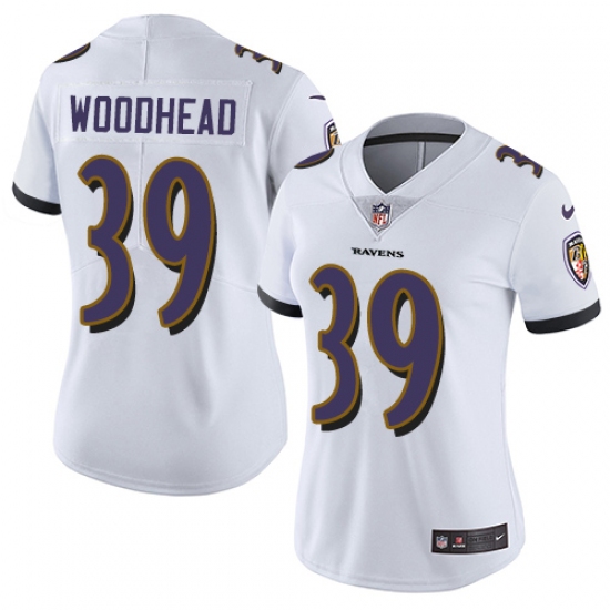 Women's Nike Baltimore Ravens #39 Danny Woodhead White Vapor Untouchable Limited Player NFL Jersey - Ujersey