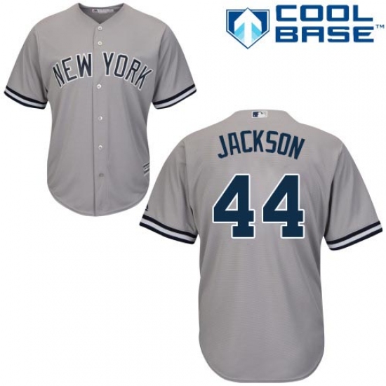 Men's Majestic New York Yankees #44 Reggie Jackson Replica Grey Road MLB Jersey - Ujersey