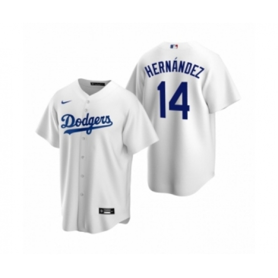 Men's Los Angeles Dodgers #14 Enrique Hernandez Nike White Replica Home Jersey - Ujersey