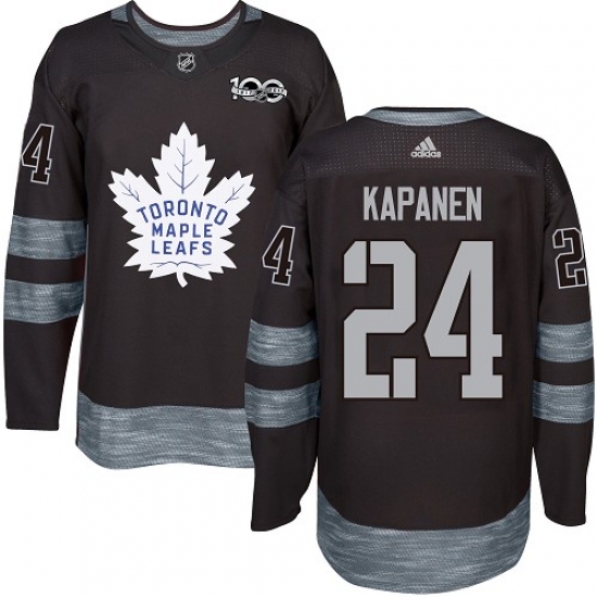 Men's Adidas Toronto Maple Leafs #24 Kasperi Kapanen Authentic Black 1917-2017 100th Anniversary NHL Jersey - Ujersey