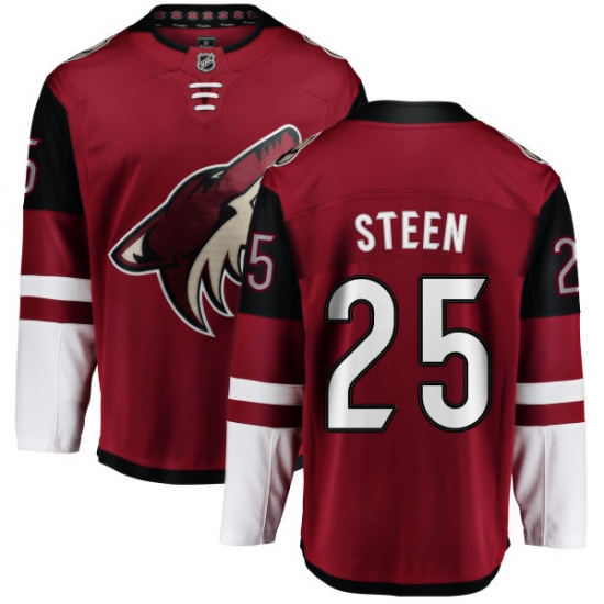 Men's Arizona Coyotes #25 Thomas Steen Authentic Burgundy Red Home Fanatics Branded Breakaway NHL Jersey - Ujersey