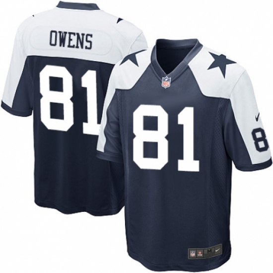 Men's Nike Dallas Cowboys #81 Terrell Owens Game Navy Blue Throwback Alternate NFL Jersey - Ujersey