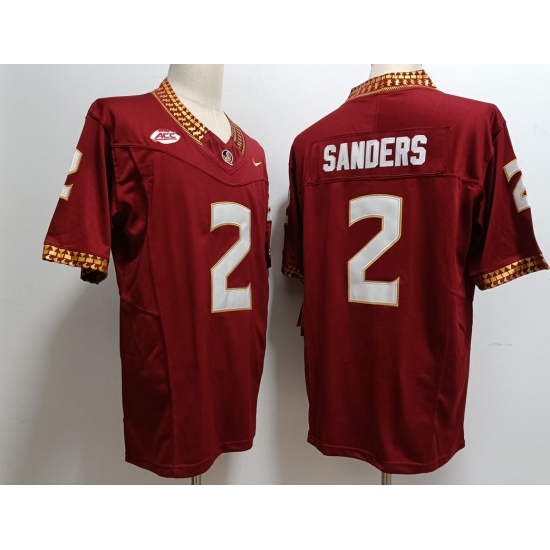 Men's Florida State Seminoles #2 Deion Sanders Red 2023 F U S E Stitched Limited NCAA Jersey - Ujersey