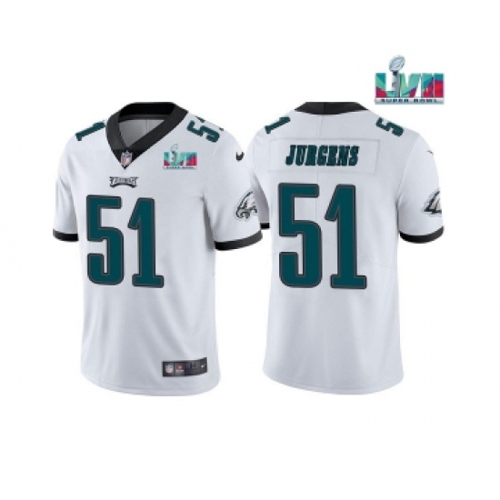 Men's Philadelphia Eagles #51 Cam Jurgens White Super Bowl LVII Vapor Untouchable Limited Stitched Jersey - Ujersey