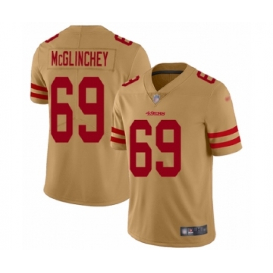 Men's San Francisco 49ers #69 Mike McGlinchey Limited Gold Inverted Legend Football Jersey - Ujersey