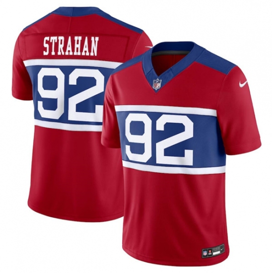 Men's New York Giants #92 Michael Strahan Century Red Alternate Vapor F.U.S.E. Limited Football Stitched Jersey - Ujersey