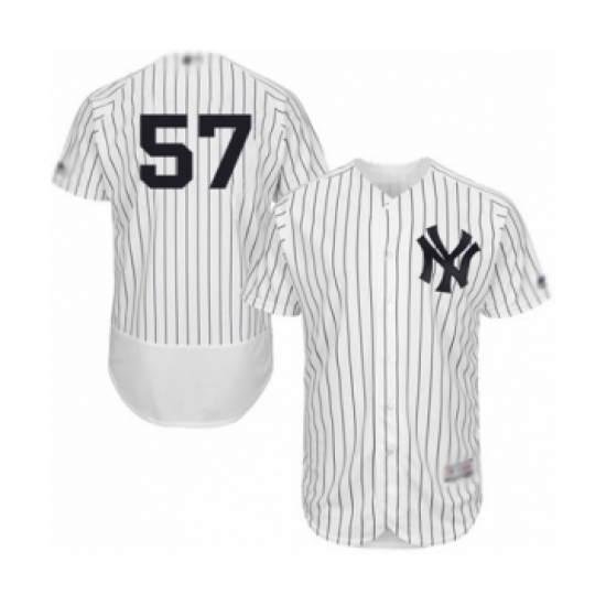 Men's New York Yankees #57 Chad Green White Home Flex Base Authentic Collection Baseball Player Jersey - Ujersey