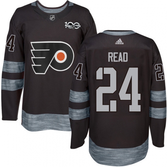 Men's Adidas Philadelphia Flyers #24 Matt Read Authentic Black 1917-2017 100th Anniversary NHL Jersey - Ujersey