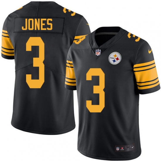 Men's Nike Pittsburgh Steelers #3 Landry Jones Limited Black Rush Vapor Untouchable NFL Jersey - Ujersey