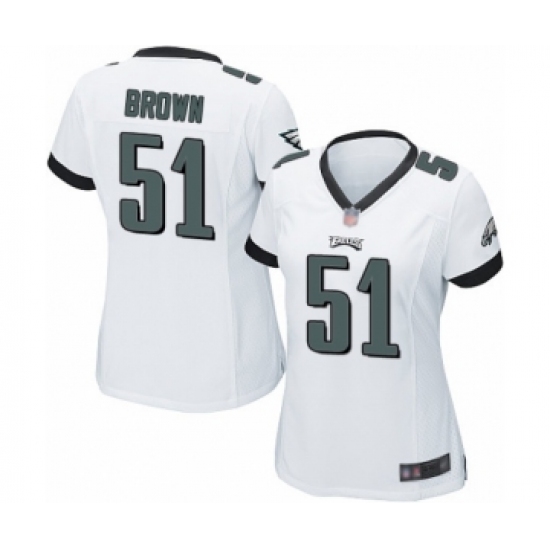 Women's Philadelphia Eagles #51 Zach Brown Game White Football Jersey - Ujersey