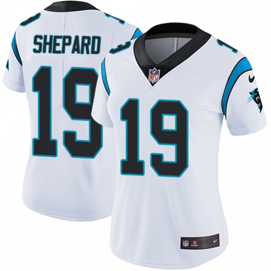Women's Nike Carolina Panthers #19 Russell Shepard White Vapor Untouchable Limited Player NFL Jersey - Ujersey
