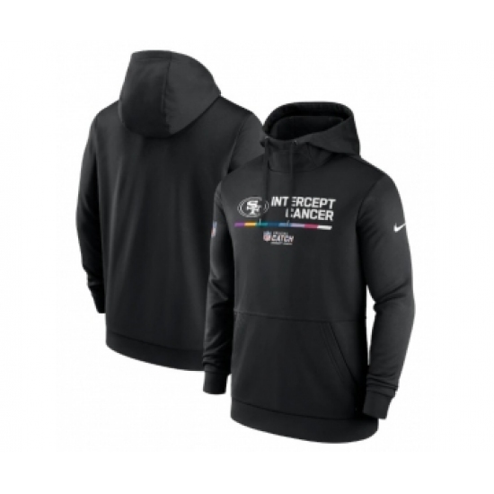 Men's San Francisco 49ers 2022 Black Crucial Catch Therma Performance Pullover Hoodie - Ujersey