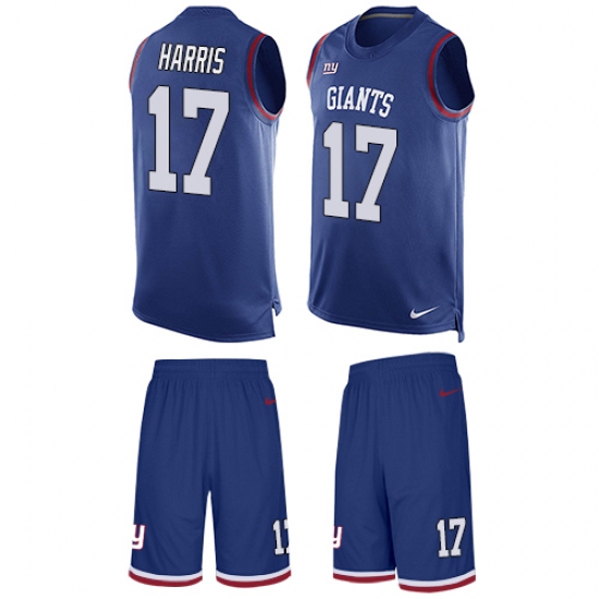 Men's Nike New York Giants #17 Dwayne Harris Limited Royal Blue Tank Top Suit NFL Jersey - Ujersey