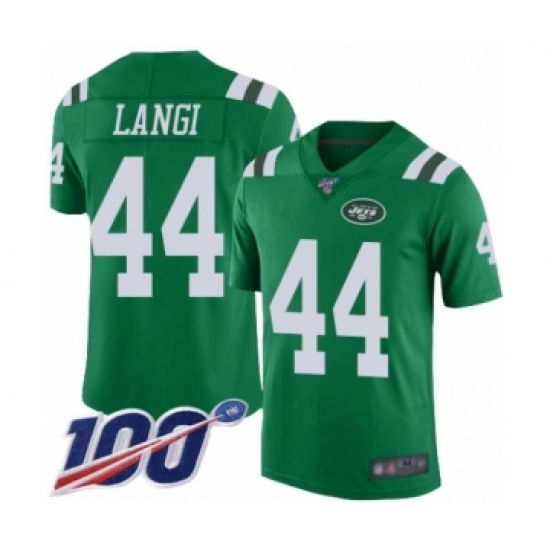 Youth New York Jets #44 Harvey Langi Limited Green Rush Vapor Untouchable 100th Season Football Jersey - Ujersey