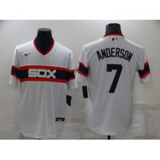 Men's Chicago White Sox #7 Tim Anderson White Pullover Stitched MLB Cool Base Nike Jersey - Ujersey