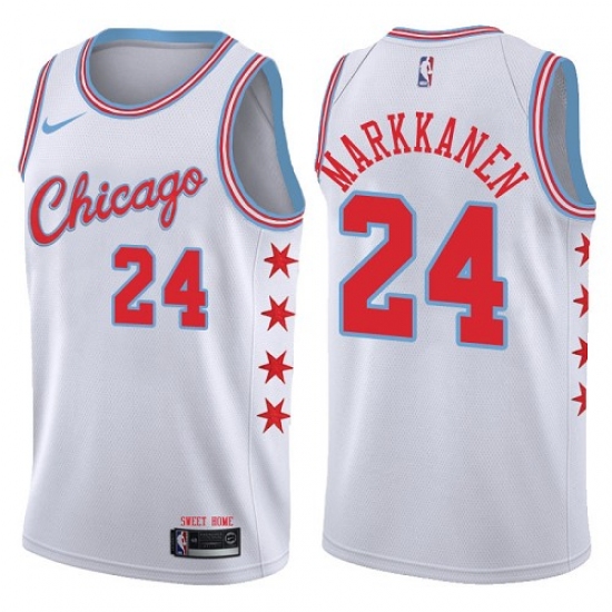 Women's Nike Chicago Bulls #24 Lauri Markkanen Swingman White NBA Jersey - City Edition - ujerseystore