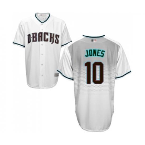 Men's Arizona Diamondbacks #10 Adam Jones Replica White Capri Cool Base Baseball Jersey - Ujersey