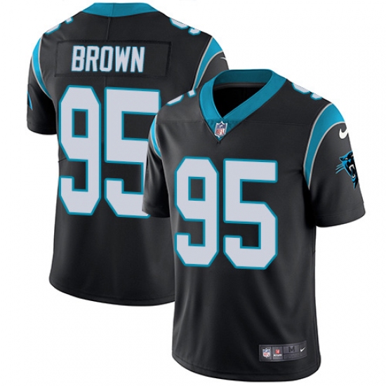 Youth Carolina Panthers #95 Derrick Brown Black Team Color Stitched NFL Vapor Untouchable Limited Jersey - Ujersey