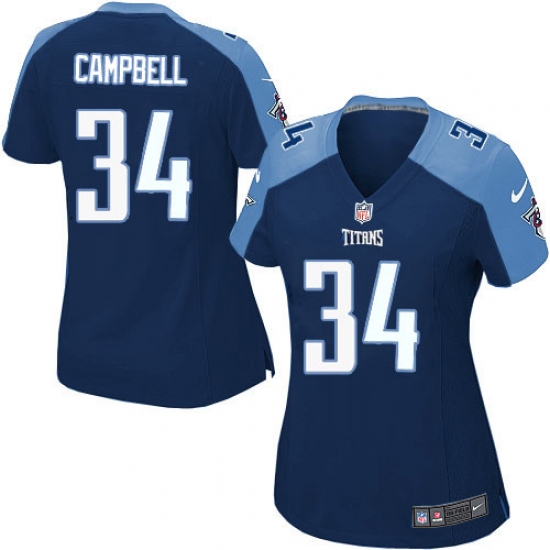 Women's Nike Tennessee Titans #34 Earl Campbell Game Navy Blue Alternate NFL Jersey - Ujersey