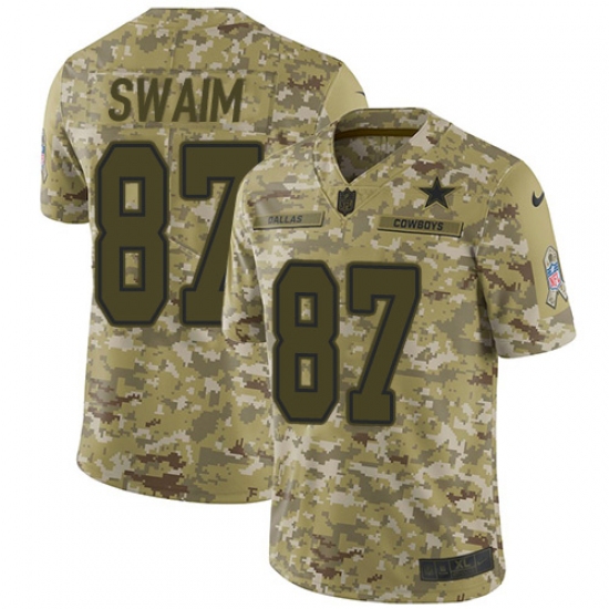 Youth Nike Dallas Cowboys #87 Geoff Swaim Limited Camo 2018 Salute to Service NFL Jersey - Ujersey