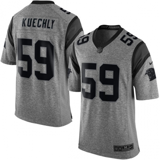 Men's Nike Carolina Panthers #59 Luke Kuechly Limited Gray Gridiron NFL Jersey - Ujersey