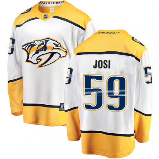 Men's Nashville Predators #59 Roman Josi Fanatics Branded White Away Breakaway NHL Jersey - Ujersey