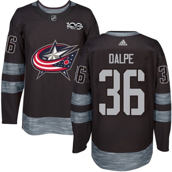 Men's Adidas Columbus Blue Jackets #36 Zac Dalpe Authentic Black 1917-2017 100th Anniversary NHL Jersey - Ujersey