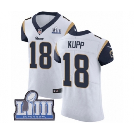 Men's Nike Los Angeles Rams #18 Cooper Kupp White Vapor Untouchable Elite Player Super Bowl LIII Bound NFL Jersey - Ujersey