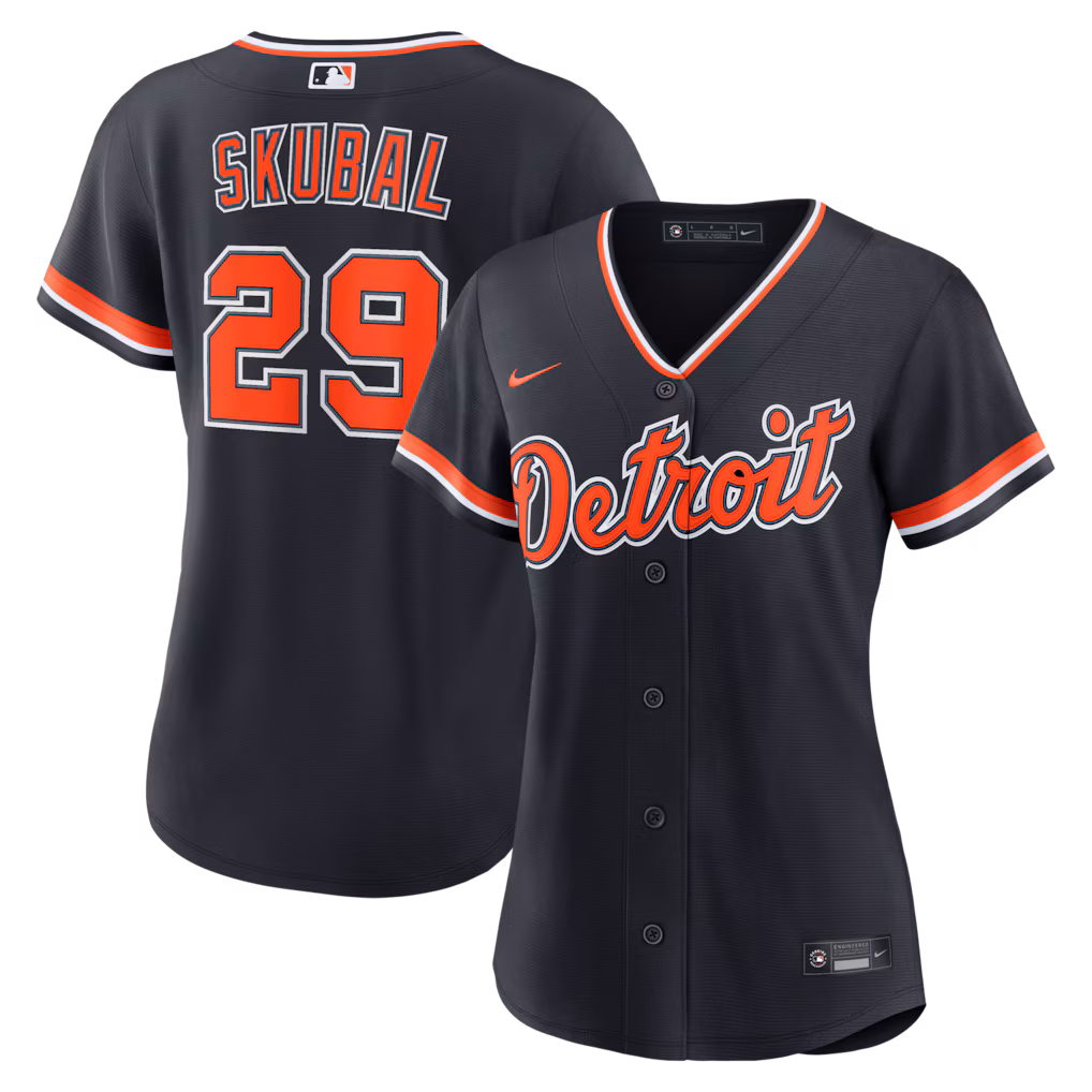 Women's Detroit Tigers Tarik Skubal Nike Navy Alternate Replica Jersey - SUjersey01