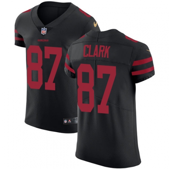 Men's Nike San Francisco 49ers #87 Dwight Clark Black Alternate Vapor Untouchable Elite Player NFL Jersey - Ujersey