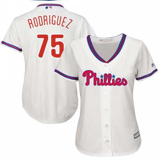 Women's Majestic Philadelphia Phillies #75 Francisco Rodriguez Authentic Cream Alternate Cool Base MLB Jersey - Ujersey