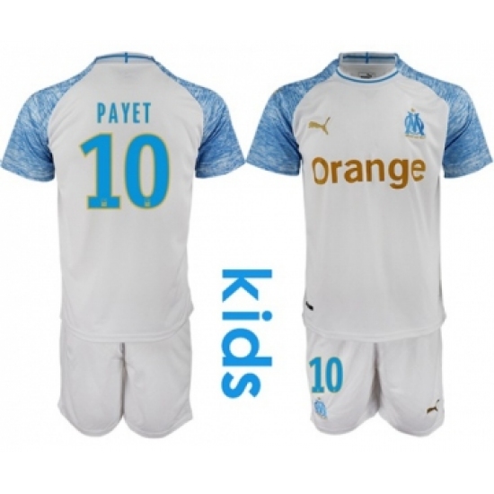 Marseille #10 Payet Home Kid Soccer Club Jersey