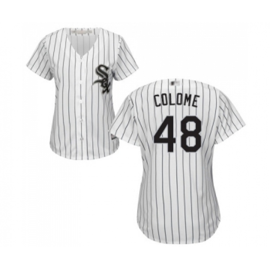 Women's Chicago White Sox #48 Alex Colome Replica White Home Cool Base Baseball Jersey - Ujersey