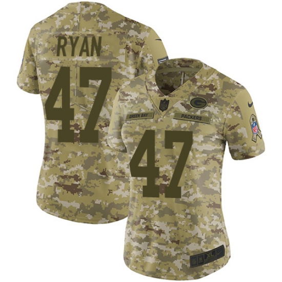 Women's Nike Green Bay Packers #47 Jake Ryan Limited Camo 2018 Salute to Service NFL Jersey - Ujersey