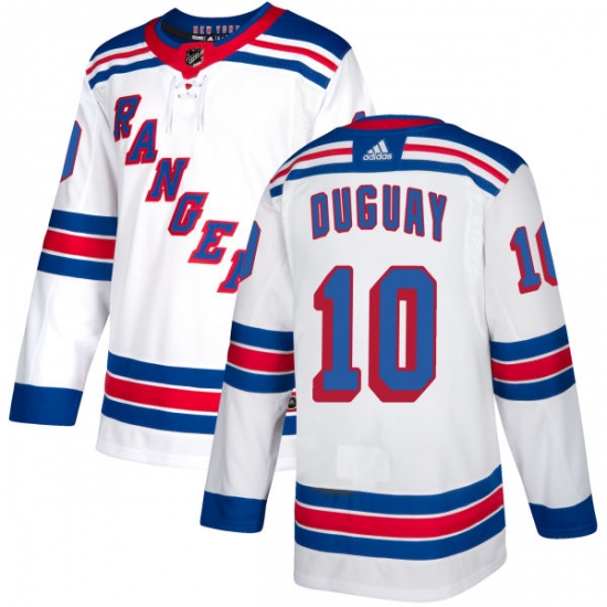 Women's Reebok New York Rangers #10 Ron Duguay Authentic White Away NHL Jersey - Ujersey