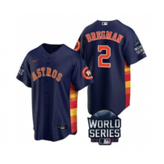 Men's Houston Astros #2 Alex Bregman 2021 Navy World Series Cool Base Stitched Baseball Jersey - Ujersey