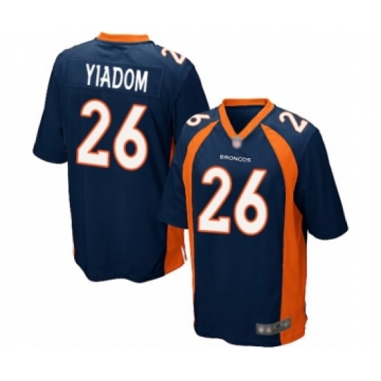 Men's Denver Broncos #26 Isaac Yiadom Game Navy Blue Alternate Football Jersey - Ujersey