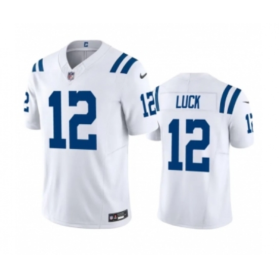 Men's Indianapolis Colts #12 Andrew Luck White 2023 F.U.S.E Vapor Untouchable Stitched Football Jersey - Ujersey