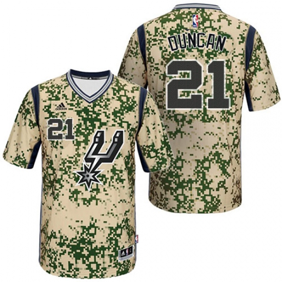 Men's Adidas San Antonio Spurs #21 Tim Duncan Swingman Camo Pride NBA Jersey - Ujersey