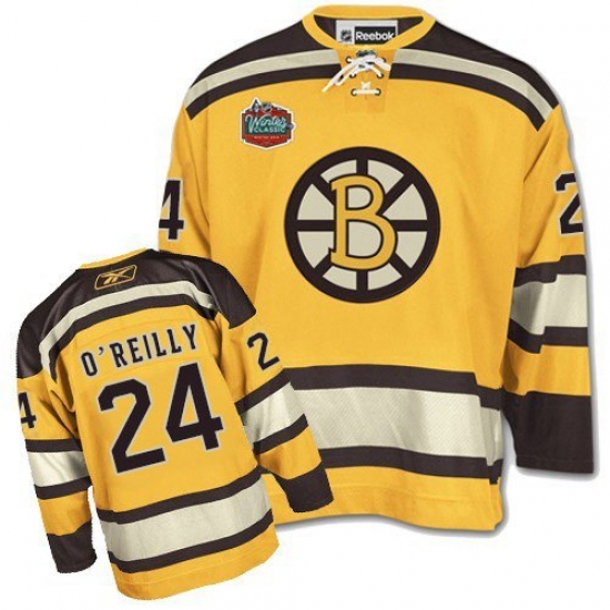 Men's Reebok Boston Bruins #24 Terry O'Reilly Premier Gold Winter Classic NHL Jersey - Ujersey