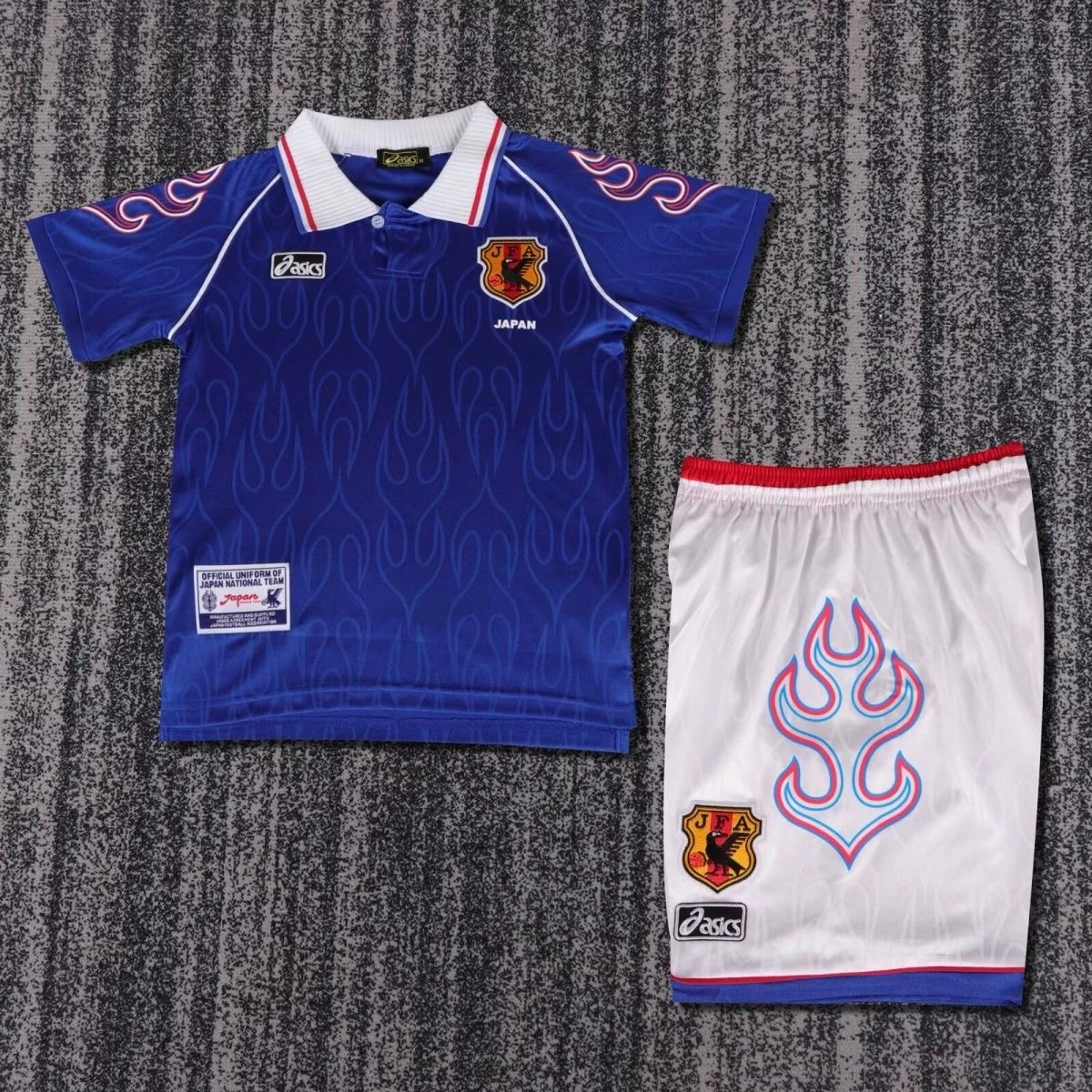 Japan Retro Soccer Jersey Home Kids Kit Jersey+Shorts 1998 - U-jersey