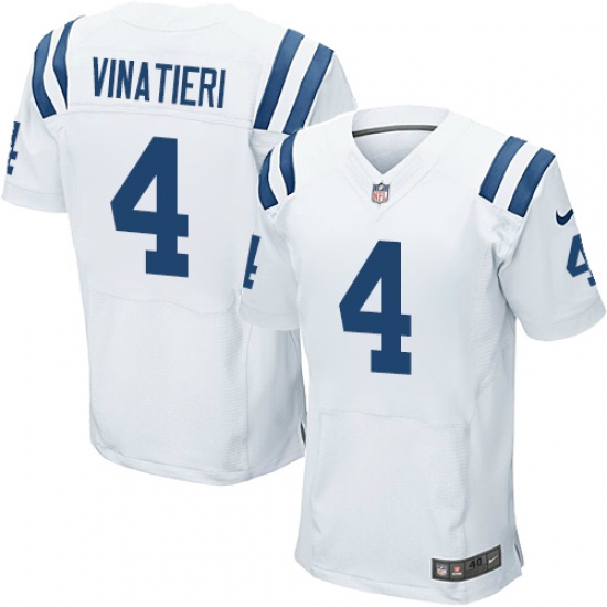 Men's Nike Indianapolis Colts #4 Adam Vinatieri Elite White NFL Jersey