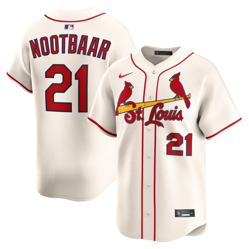 Men's St. Louis Cardinals Lars Nootbaar Nike Cream Alternate 2 Limited Jersey