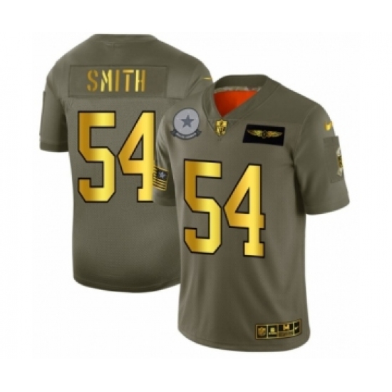 Men's Dallas Cowboys #54 Jaylon Smith Limited Olive Gold 2019 Salute to Service Football Jersey - Ujersey