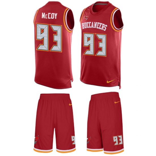 Men's Nike Tampa Bay Buccaneers #93 Gerald McCoy Limited Red Tank Top Suit NFL Jersey - Ujersey