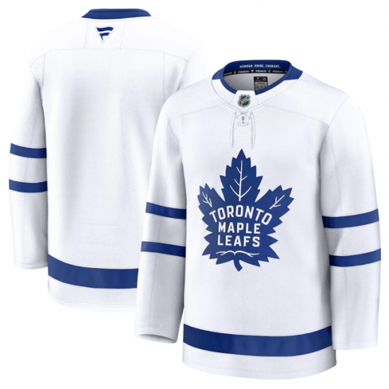 Men's Toronto Maple Leafs Custom White 2024-25 Away Stitched Hockey Jersey - Ujersey