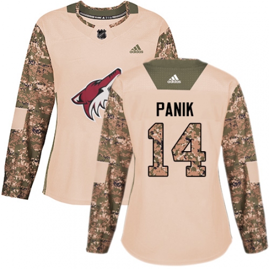 Women's Adidas Arizona Coyotes #14 Richard Panik Authentic Camo Veterans Day Practice NHL Jersey