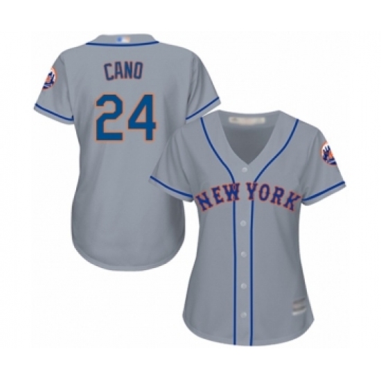 Women's New York Mets #24 Robinson Cano Authentic Grey Road Cool Base Baseball Jersey - Ujersey