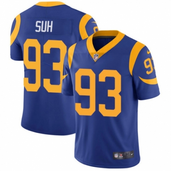 Men's Nike Los Angeles Rams #93 Ndamukong Suh Royal Blue Alternate Vapor Untouchable Limited Player NFL Jersey - Ujersey