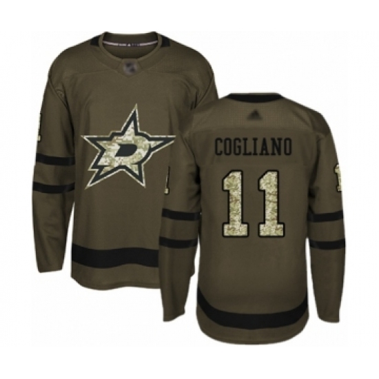 Youth Dallas Stars #11 Andrew Cogliano Authentic Green Salute to Service Hockey Jersey - Ujersey
